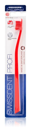 Swissdent Profi Colours Single Red manual toothbrushes #Color_Red