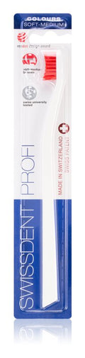 Swissdent Profi Colours Single White/Red ProfiColoursSingle manual toothbrushes #Color_White/Red ProfiColoursSingle